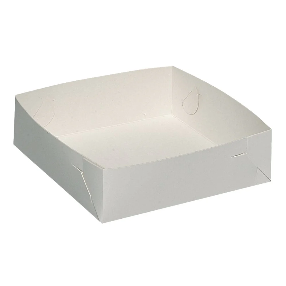 [1610802] Kageæske, 15x15x4,5cm, hvid, karton, nr. 1, falseæskekarton (500 stk/krt)