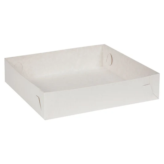 [1611002] Kageæske, 22,5x22,5x5cm, hvid, karton, nr. 3, falseæskekarton (250 stk/krt)
