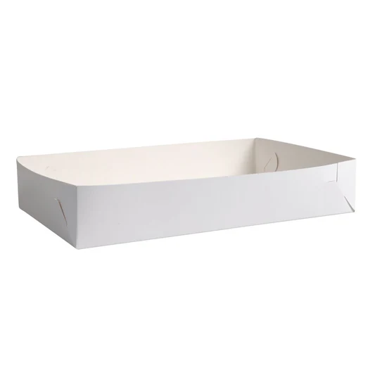 Kageæske, 38x23x7cm, hvid, karton, nr. 5, falseæskekarton (250 stk/krt)