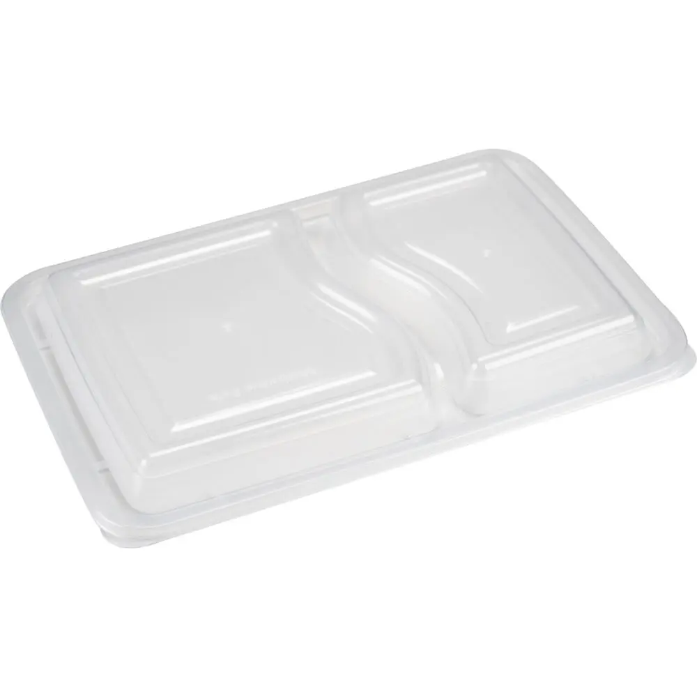 [1999916769] Låg til take-away bakke 2- rums, 22,3x15,3x1,5cm, klar, PP (400 stk/krt)
