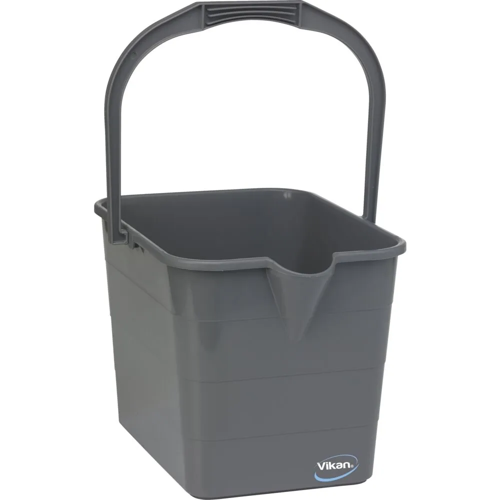 Moppespand, Vikan ErgoClean, 15 l, grå, PP, med hældetud (1 stk)