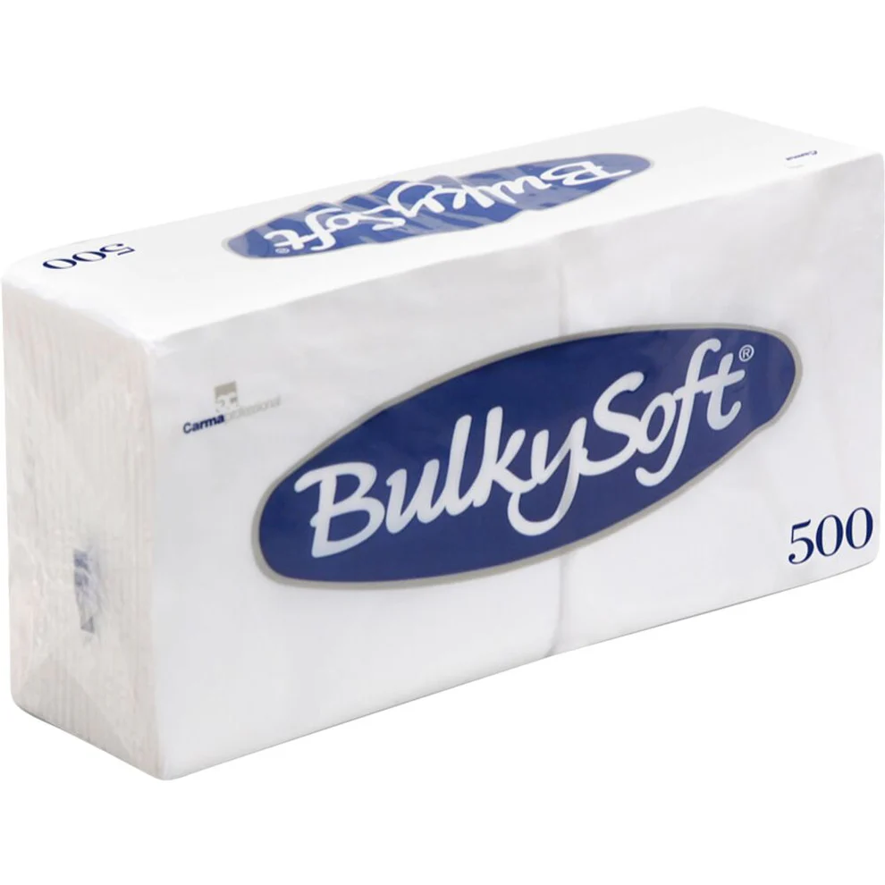 Serviet, Bulkysoft, 1-lags, 1/4 fold, 24x24cm, hvid, nyfiber (3000 stk/krt)
