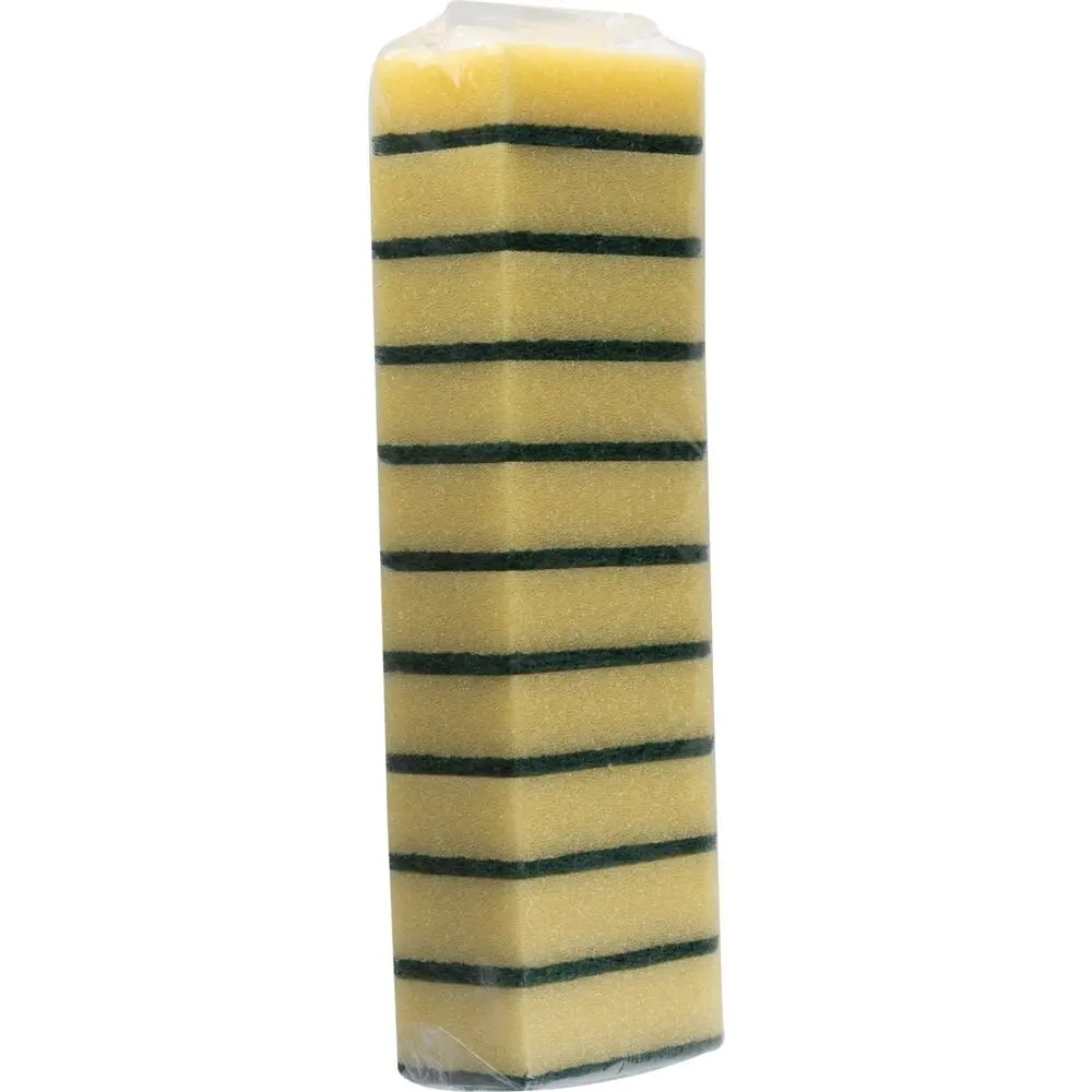 Skuresvamp, 9x5,5x2,8cm, grøn, polyester/polyether, grov skureeffekt (10 stk/pk)