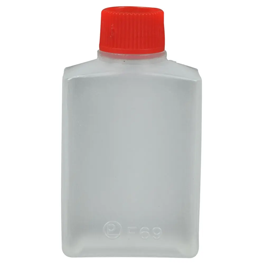 Sojabeholder, 15 ml, klar, PE, med rødt låg (6000 stk/krt)