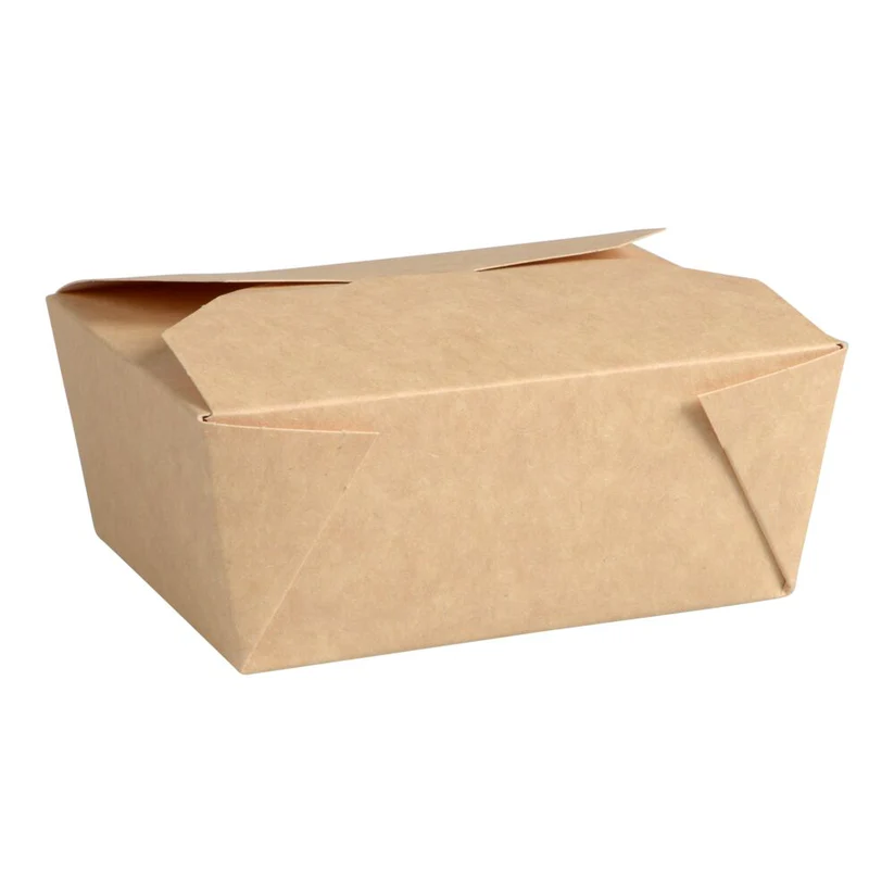 Takeaway boks, 11x9x5cm, 500 ml, brun, kraft/PE (450 stk/krt)