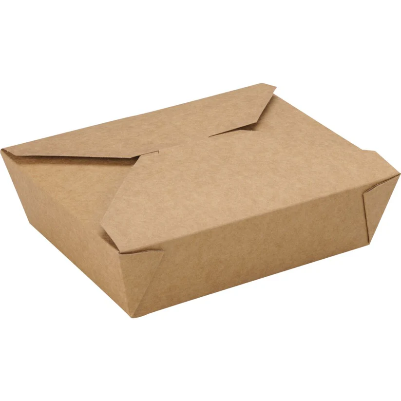 [1000028946] Takeaway boks, 15x12x4,8cm, 1100 ml, brun, kraft/PE (300 stk)
