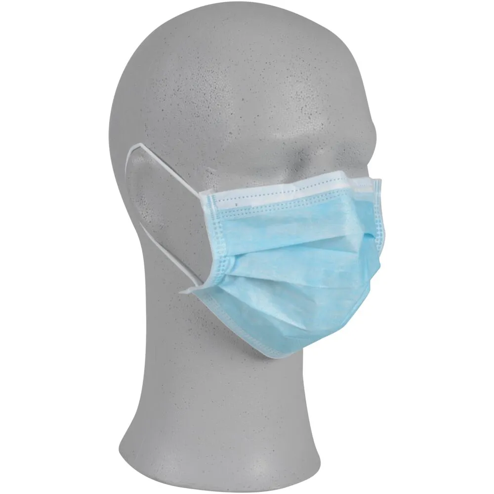Ansigtsmaske, 3-lags, blå, engangs (50 stk/krt)