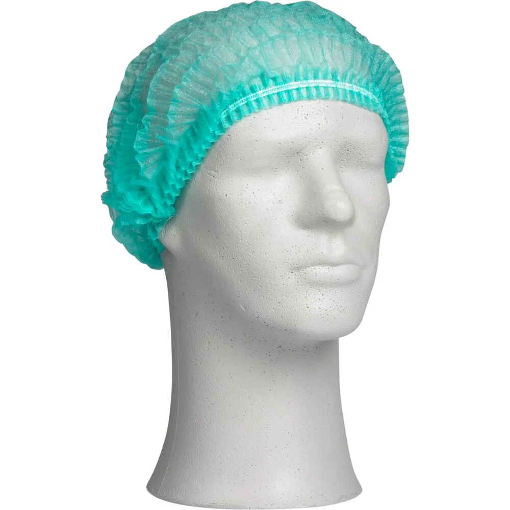 [1999915211] Hårnet, XL, 10 gsm, grøn, PP, dobbelt elastik, usteril, engangs (200 stk/pk)