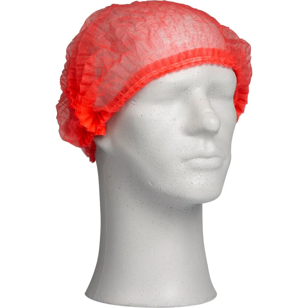 Hårnet, XL, 10 gsm, rød, PP, dobbelt elastik, usteril, engangs (200 stk)