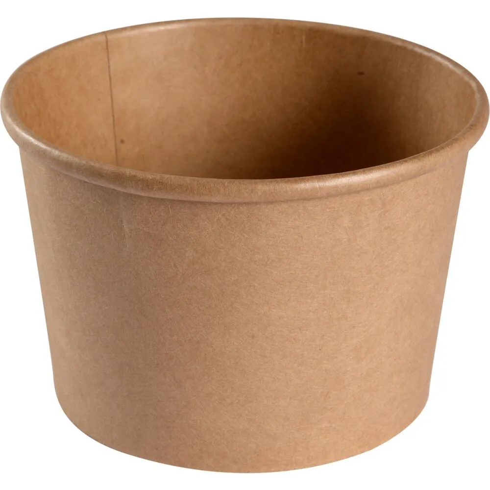 [199990576602] Bæger, 7,7cm, Ø11,5cm, 500 ml, brun, kraft/PE, 16 oz (500 stk)