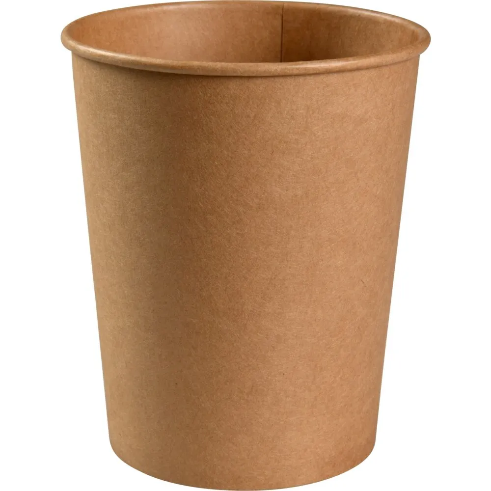 [199990576801] Bæger, 13,6cm, Ø11,5cm, 1000 ml, brun, kraft/PE, 32 oz (500 stk)