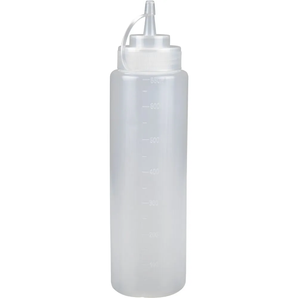 Dressingflaske, 680 ml, klar, PE/PP, med mål (6 stk/pk)