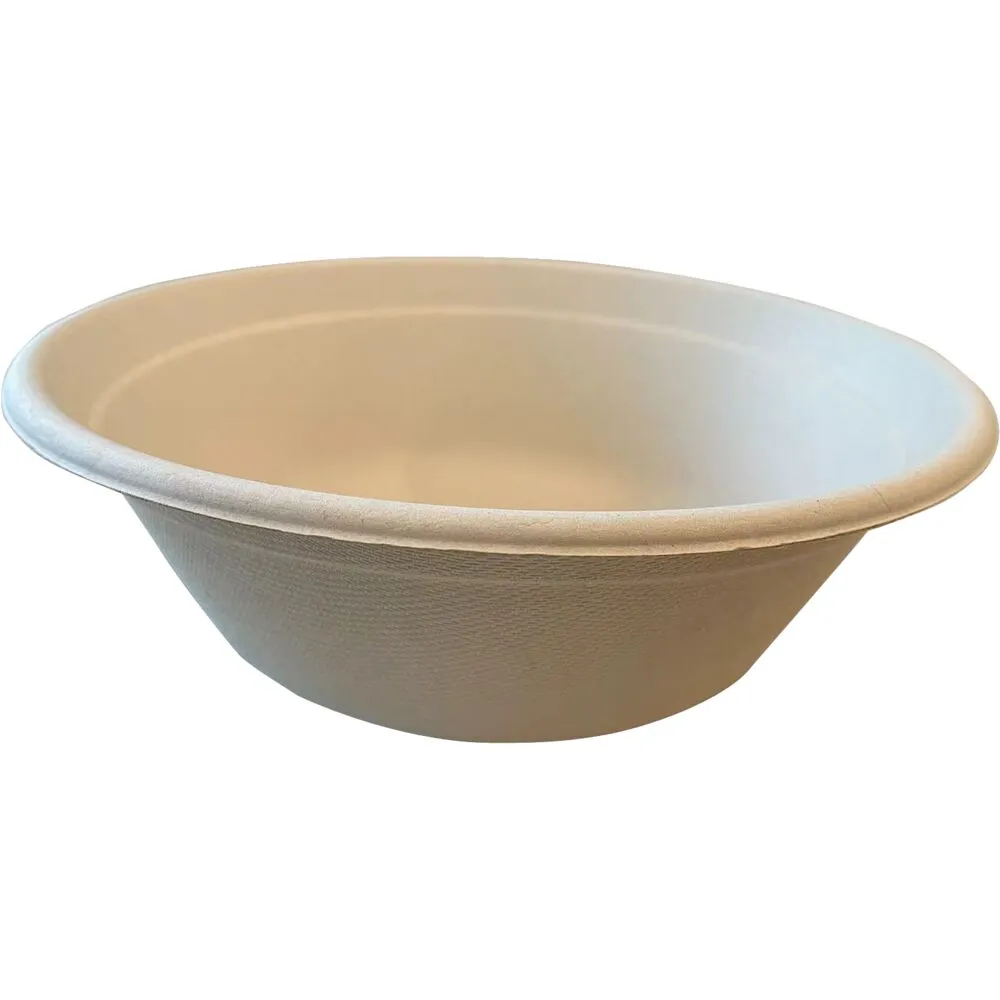 Fiberskål, 7cm, Ø20,4cm, 1160 ml, brun, sukkerrør (500 stk/krt)