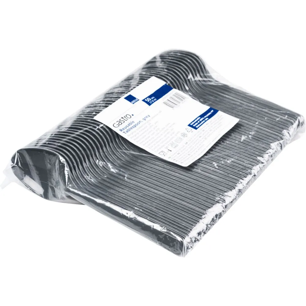 Ske, 17,8cm, grå, PP, til flergangsbrug (1000 stk/krt)