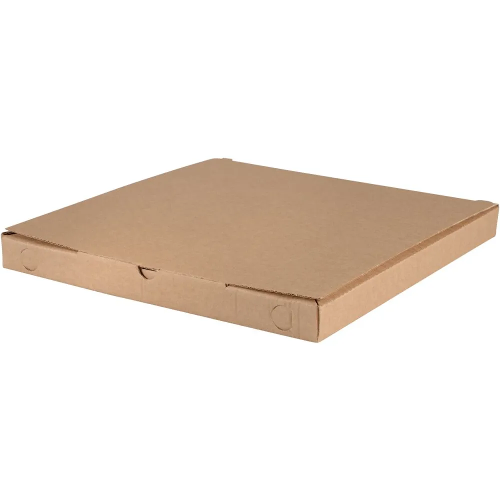 Pizzaæske, Ecobox, 32x32x3cm, brun, pap, uden tryk (100 stk/krt)