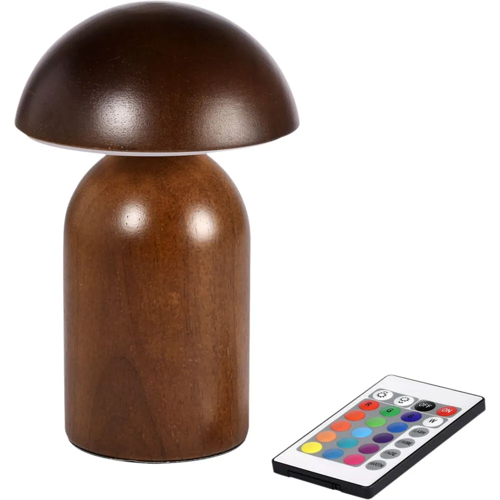 LED lampe, Duni Cordless Amanita, 18cm, Ø12cm, brun (6 stk)