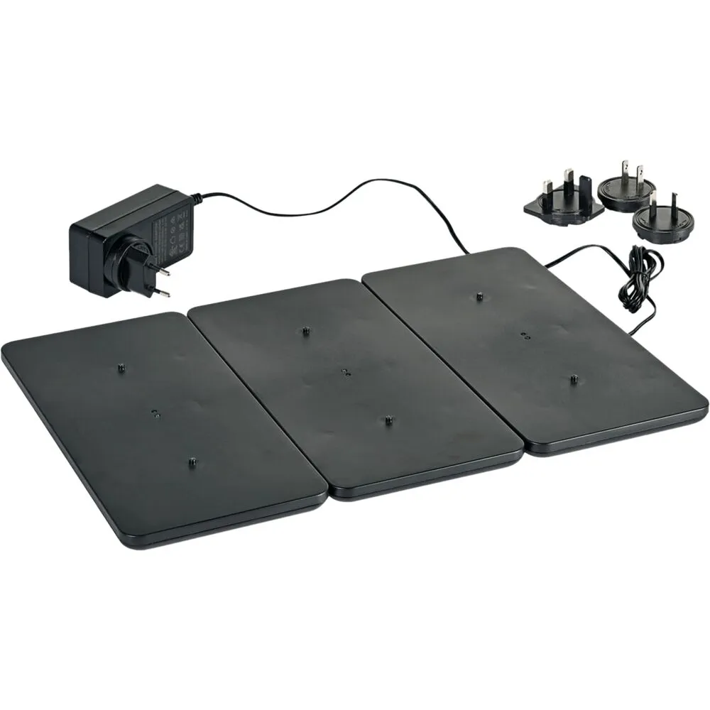 LED oplader, Duni, 39x26cm, sort, til 12 LED lamper (2 stk)