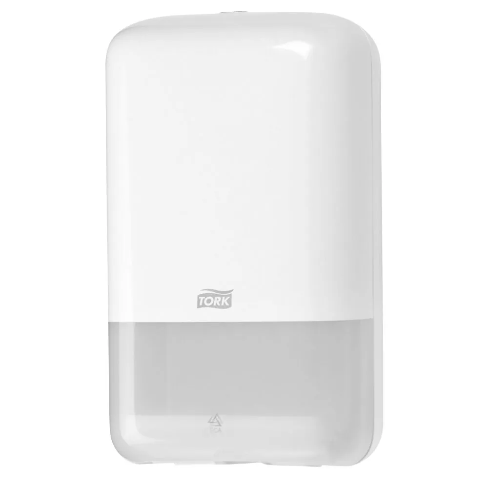 Dispenser, Tork T3, 12,8x15,9x27,1cm, hvid, plast, til toiletpapir i ark (1 stk/krt)