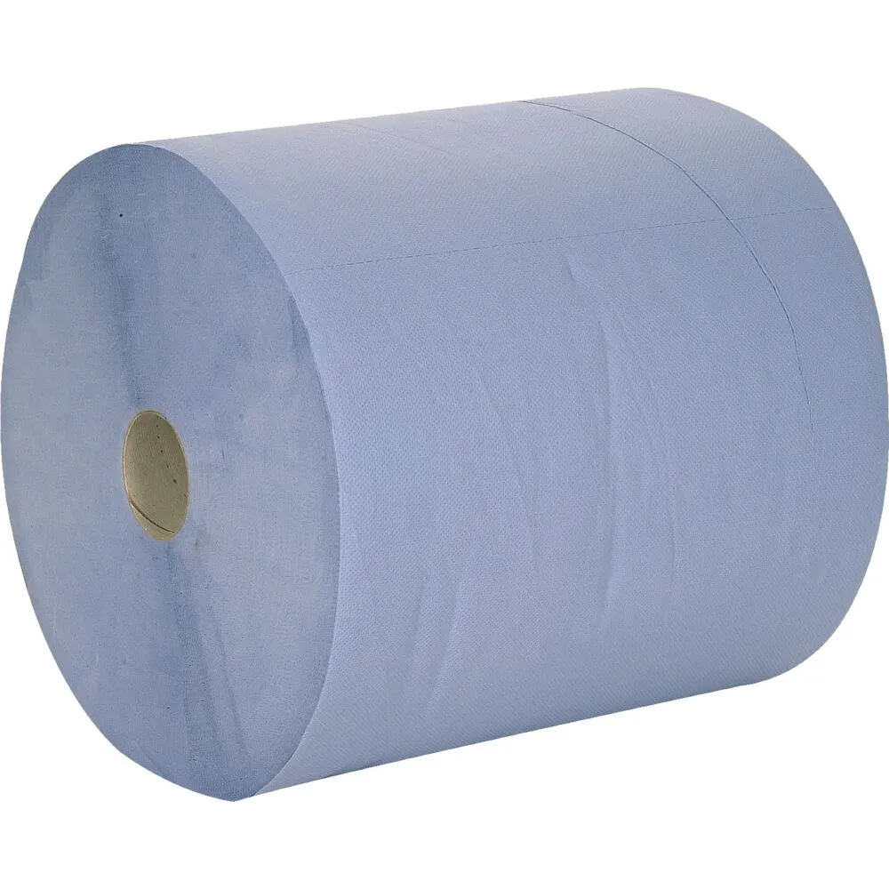 Værkstedsrulle, neutral, 2-lags, 360m x 36cm, Ø27cm, blå, nyfiber (2 rl/krt)