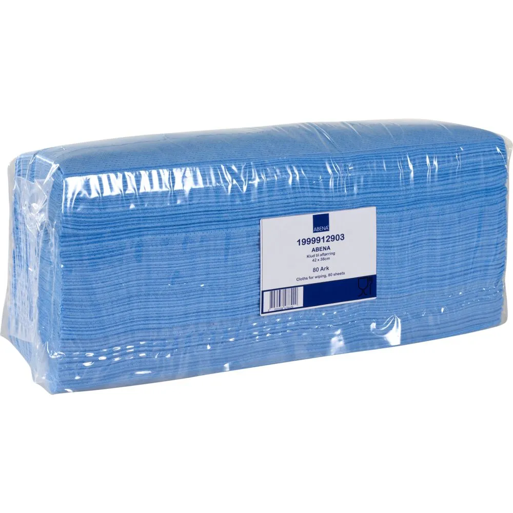 Industriaftørring, 1-lags, interfold, 42x38cm, blå, polyester/viskose (400 stk/kolli)