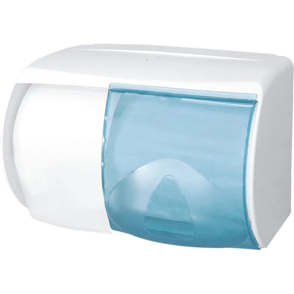 Dispenser, 17,5x25,5x17,5cm, hvid, plast, til 2 ruller toiletpapir (1 stk/krt)