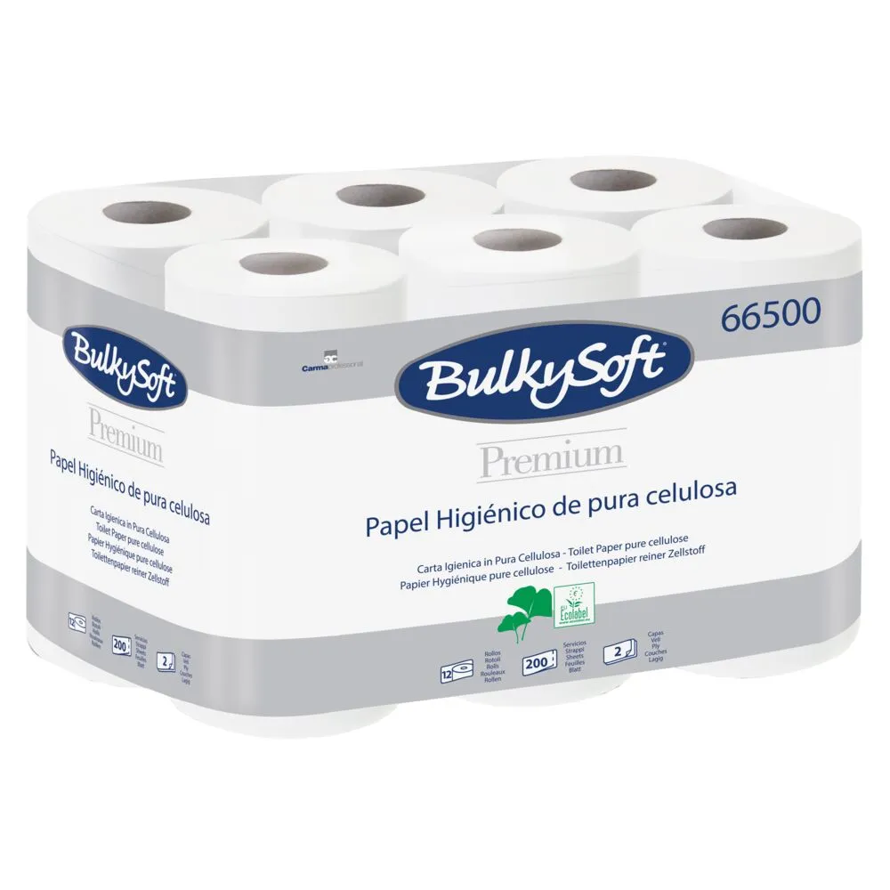 [100000237601] Toiletpapir, Bulkysoft, 2-lags, 24m x 9cm, Ø10cm, hvid, nyfiber (96 rl/krt)