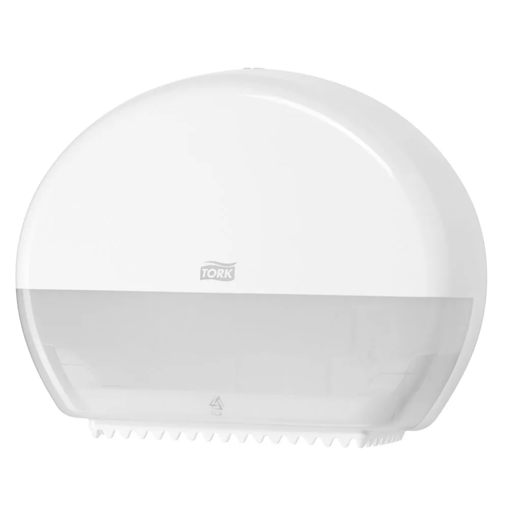 Dispenser, Tork T2, Mini, 13,2x34,5x27,5cm, hvid, plast, til mini jumboruller (1 stk/krt)