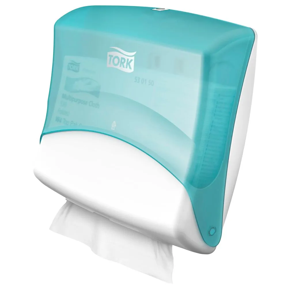 Dispenser, Tork W4, 20,6x42,7x39,4cm, turkis, plast, til industriaftørring (1 stk/krt)