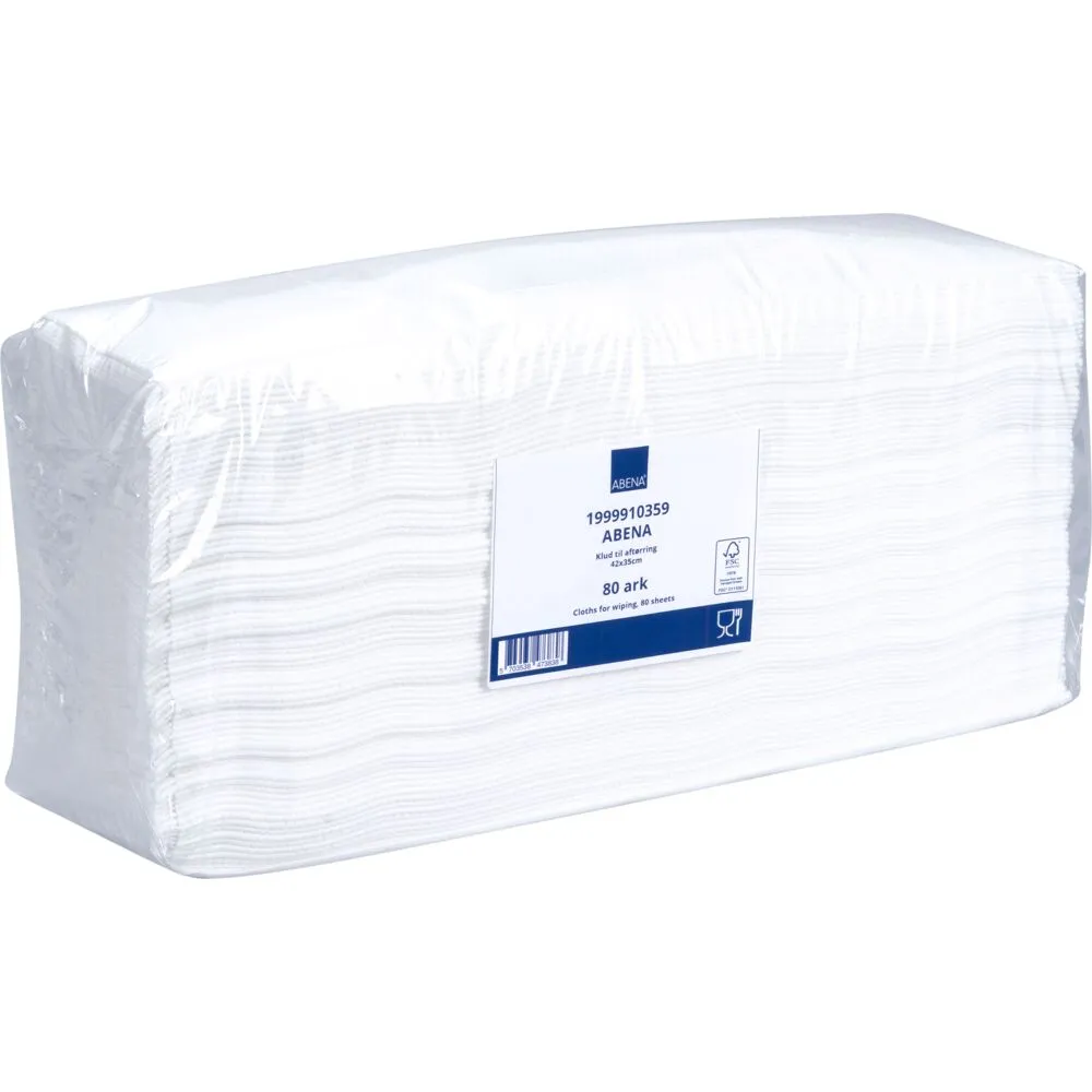 Industriaftørring, 1-lags, interfold, 42x35cm, 10,5 cm, hvid, nonwoven/viskose (400 stk/kolli)