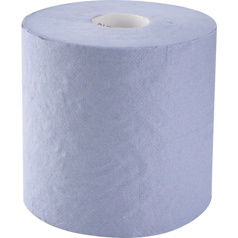 Håndklæderulle, neutral, 1-lags, Midi, 300m x 20cm, Ø20cm, blå, genanvendt papir, med spiralhylse (6 rl/kt)