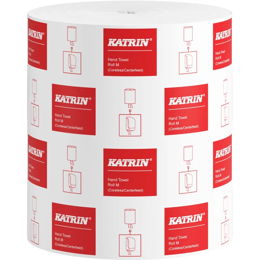 Håndklæderulle, Katrin Classic, 1-lags, Midi, 320m x 20,5cm, Ø19,5cm, hvid, blandingsfibre, uden hylse (6 rl/kt)