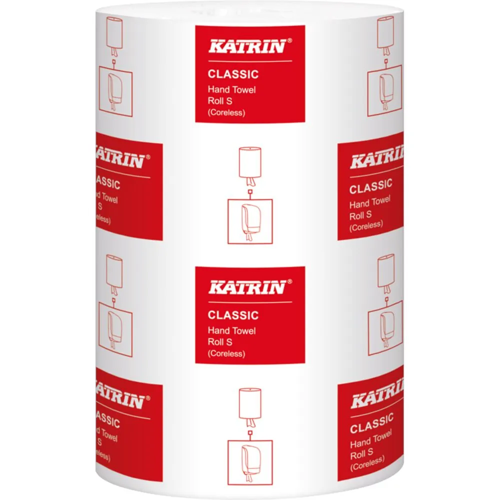 Håndklæderulle, Katrin Classic, 1-lags, Mini, 116m x 20,5cm, Ø13cm, hvid, blandingsfibre, uden hylse (12 rl/kt)