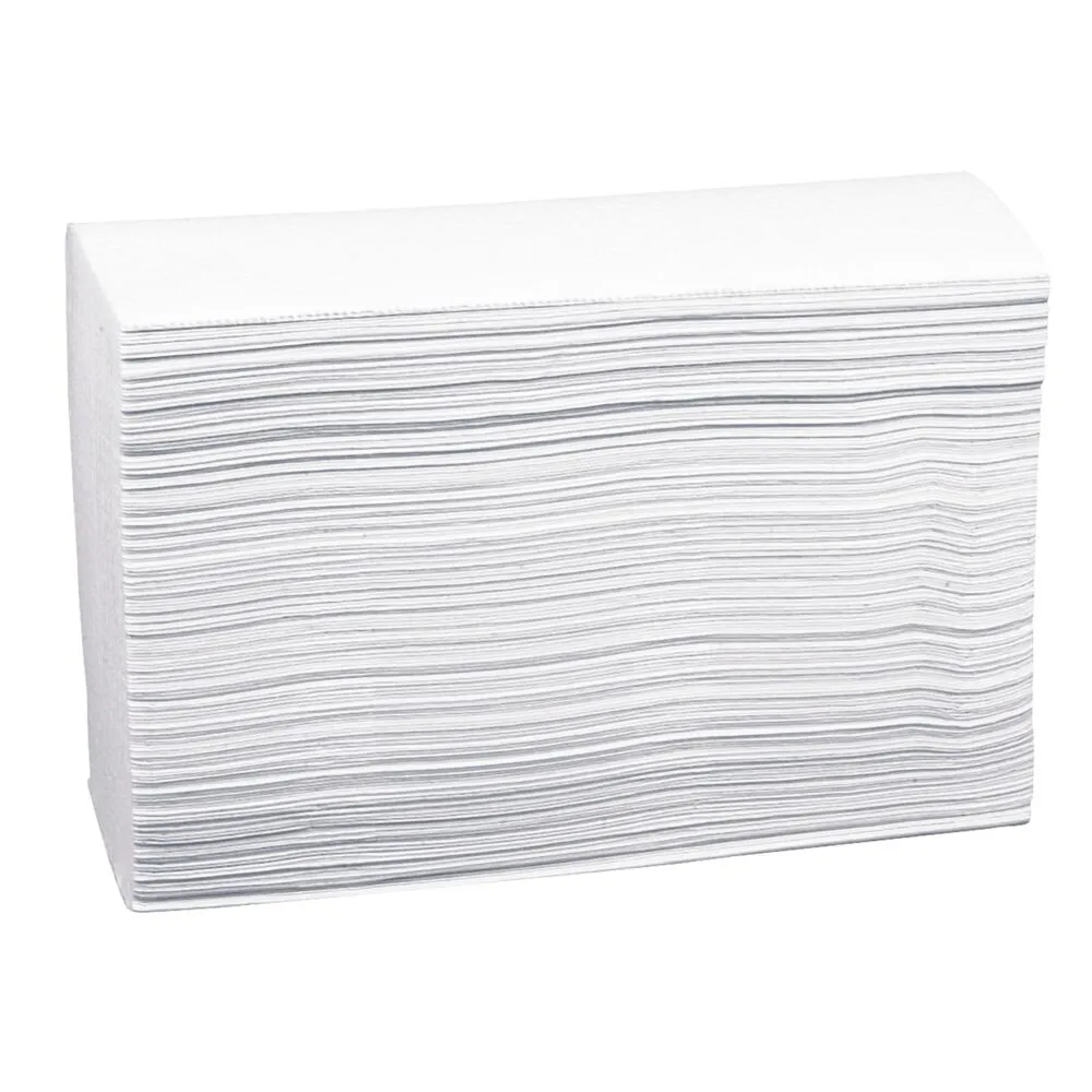 Håndklædeark, Care-Ness Excellent, 3-lags, W-fold, 32x20,3cm, 8 cm, hvid, nyfiber (3125 ark/krt)