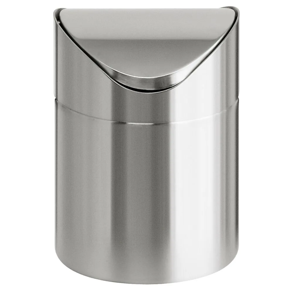 Affaldsspand, V-Part, stål mat, rustfrit stål, 1.5 l, ilddæmpende, med svinglåg og aftagelig top (1 stk/krt)