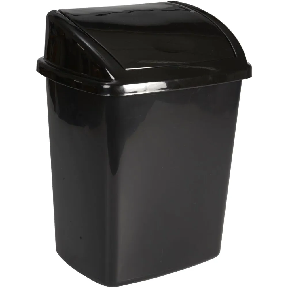 [1000009905] Affaldsspand, V-Part, sort, plast, 8 l, med sving låg, forberedt til vægmontering (1 stk)