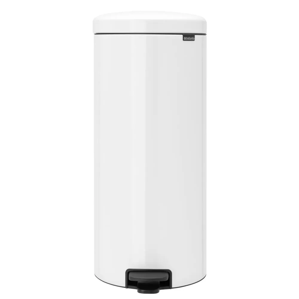 Pedalspand, Brabantia newIcon, hvid, stål, 30 l, med inderspand i metal og soft close låg (1 stk/krt)