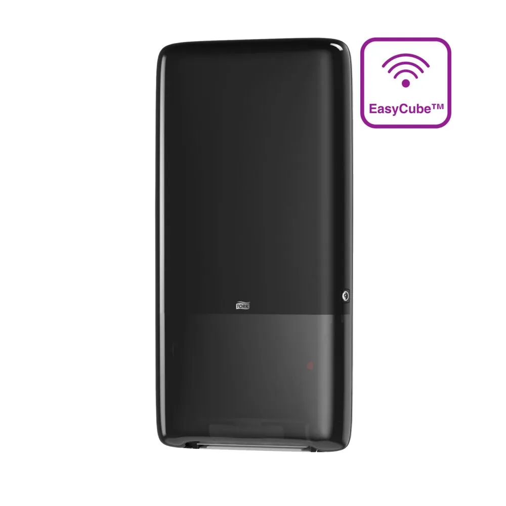 Dispenser, Tork H5, 10,1x37x73,1cm, sort, plast, til håndklædeark med maks dybde 8 cm og maks bredde 20,5 cm (1 stk/krt)