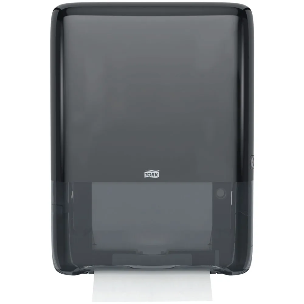 Dispenser, Tork H5, 10,1x36,7x49,1cm, sort, plast, til håndklædeark med maks dybde 8 cm og maks bredde 20,5 cm (1 stk/krt)
