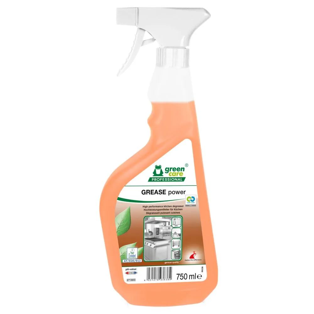 Ovn- og grillrengøring, Green Care Professional GREASE Power, 750 ml, klar-til-brug, med farve, uden parfume (10 stk/krt)
