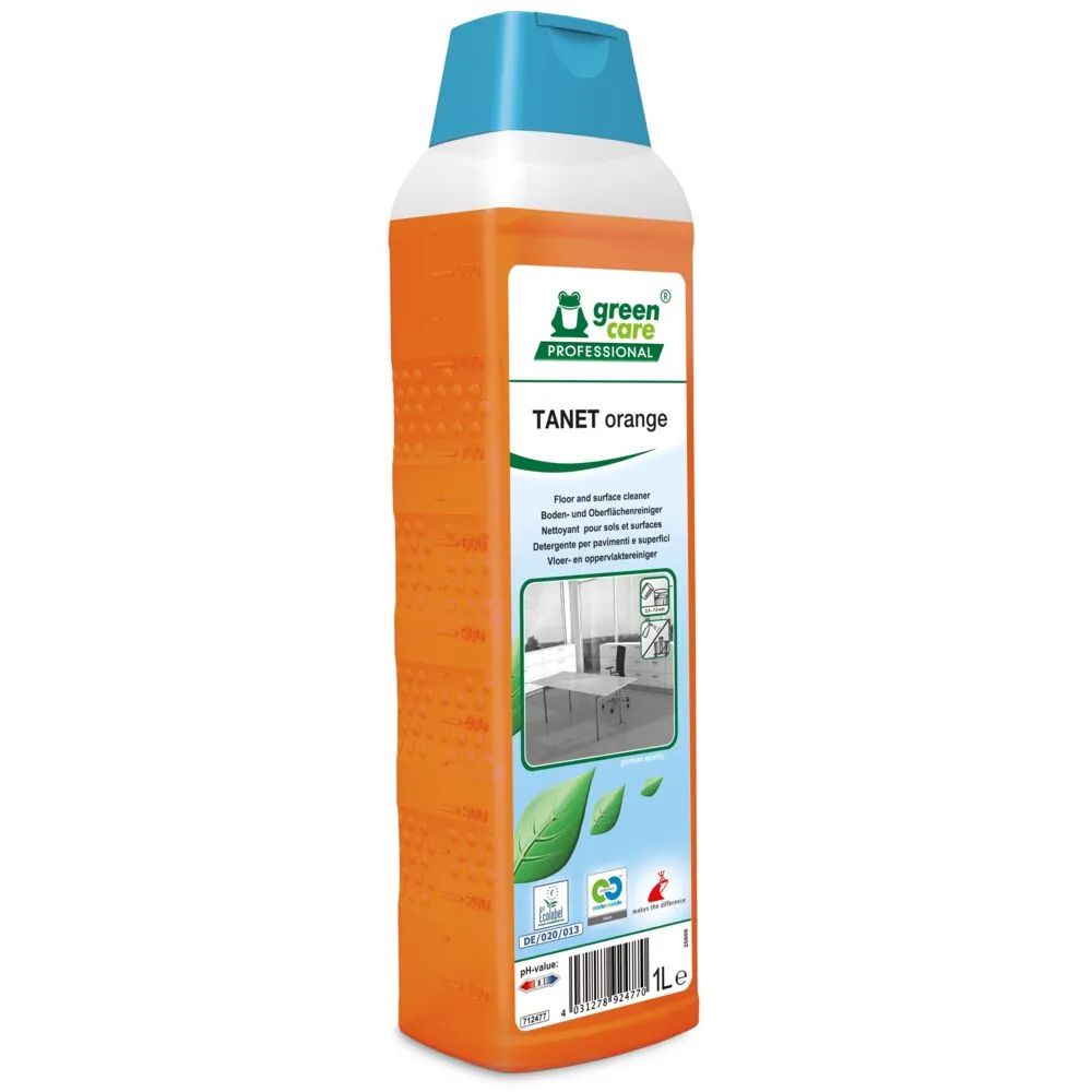 Gulvrengøring, Green Care Professional TANET Orange, 1 l, uden voks, med farve og parfume (10 stk/krt)