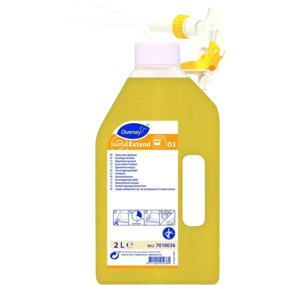 Ovn- og grillrengøring, Diversey Suma Extend D3, 2 l, klar-til-brug, alusikker, med farve, uden parfume (6 stk/krt)