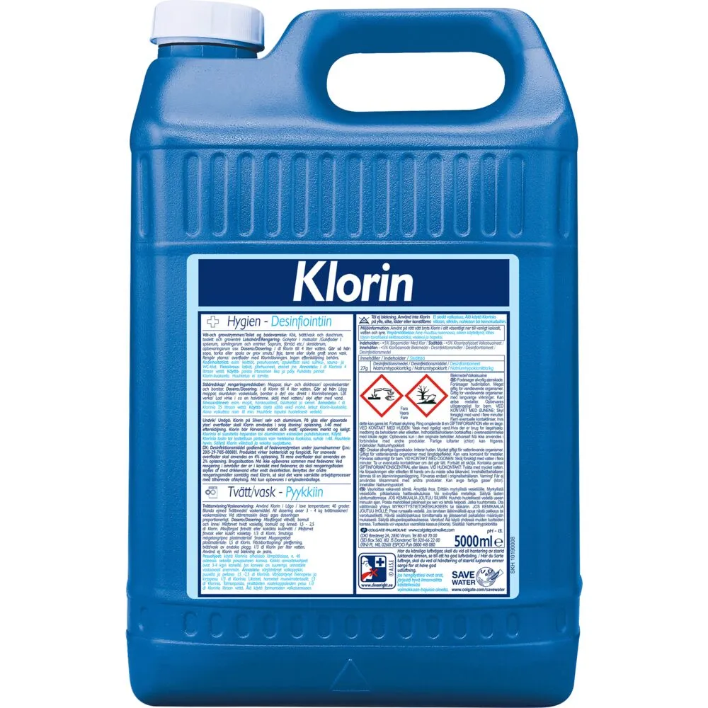 Klorrengøring, Klorin, 5 l, naturel, uden farve og parfume (2 stk/krt)