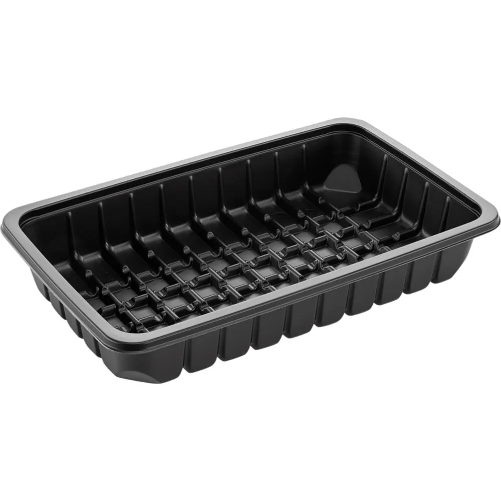 Kødbakke, 26,1x16,2x4,2cm, 1300 ml, sort, PP (324 stk/krt)