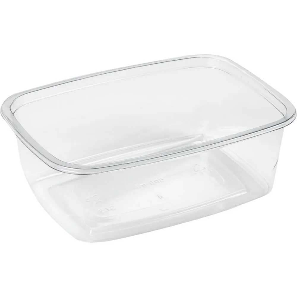 Salatskål, 14x10x5cm, 500 ml, klar, RPET (660 stk/krt)