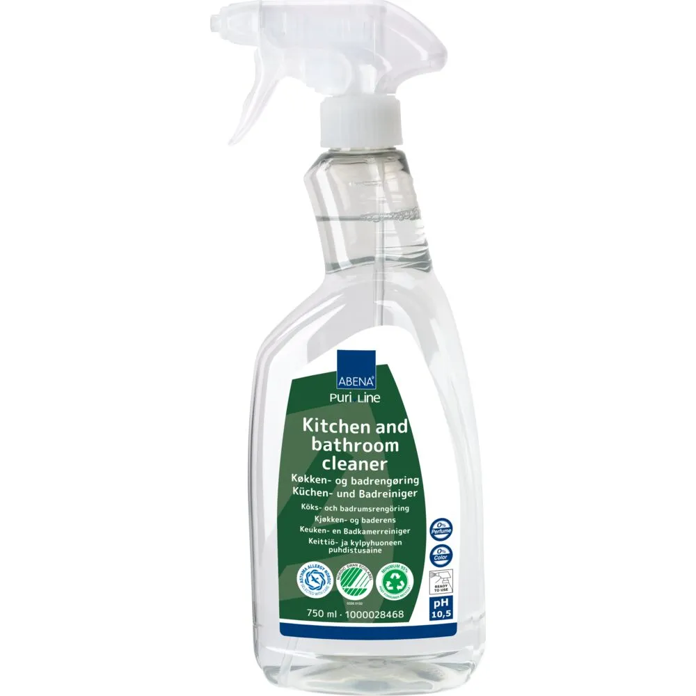 Sanitets- og køkkenaffedter, ABENA Puri-Line, 750 ml, klar-til-brug, uden farve og parfume (8 stk/krt)