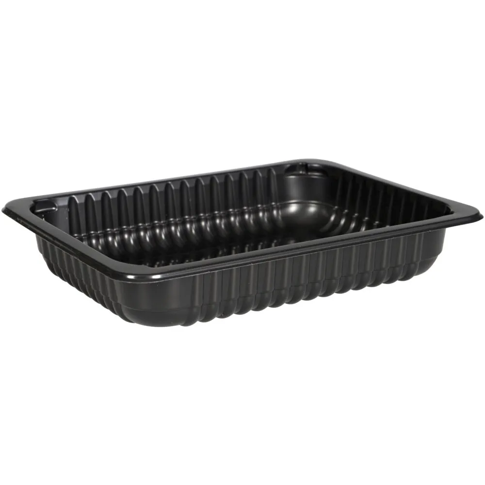 [1010001587] Kødbakke, 19x14,4x4,3cm, sort, PP, 1-rums (500 stk/krt)