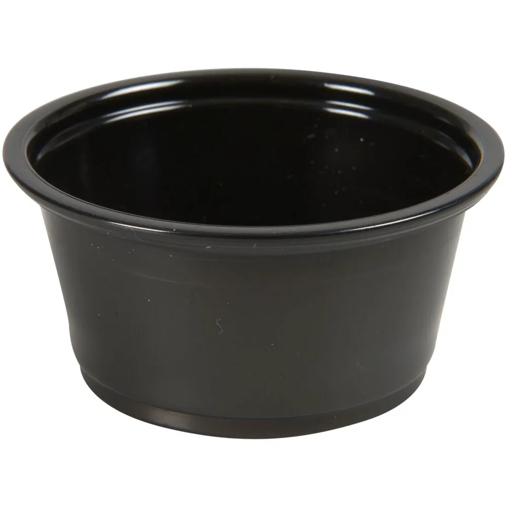 Portionsbæger, 3cm, Ø6,2cm, 60 ml, sort, PP, 2 oz (2500 stk/krt)