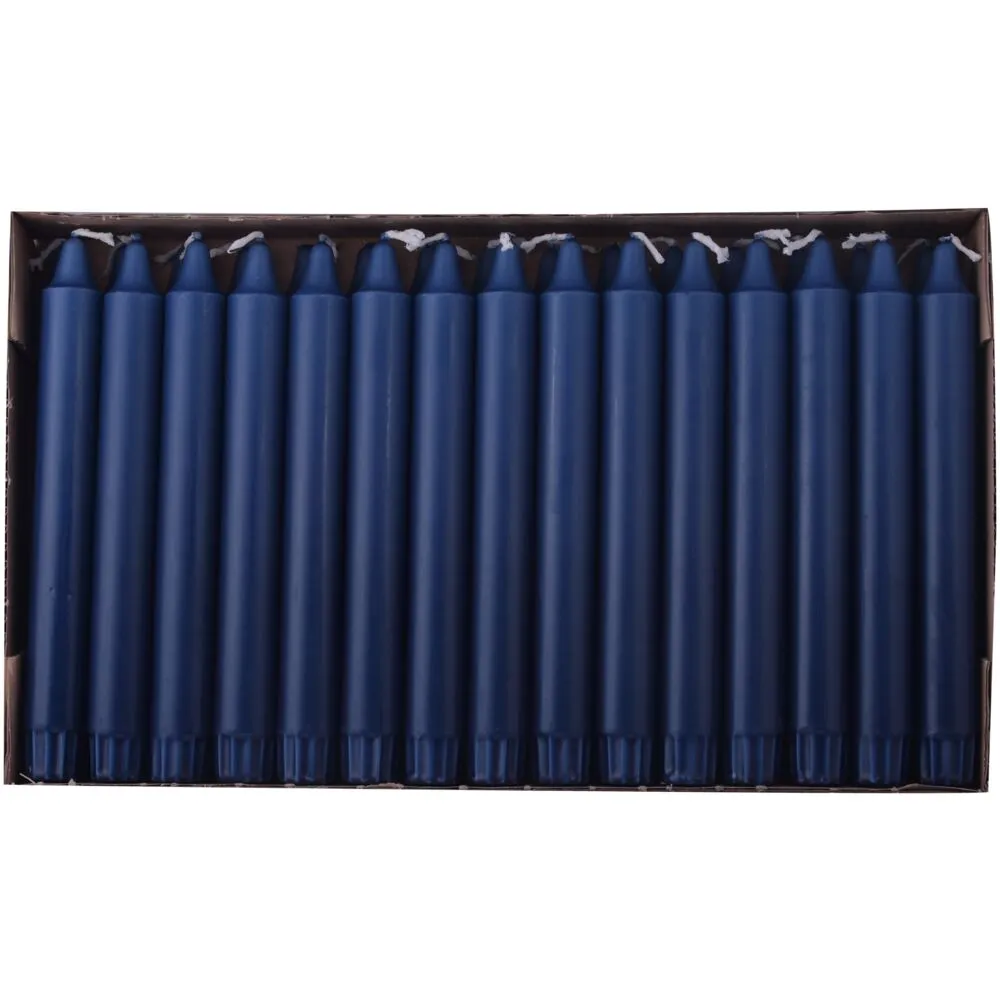Kronelys, 20cm, Ø2,3cm, mørkeblå, 8 timer, stearin (150 stk/krt)