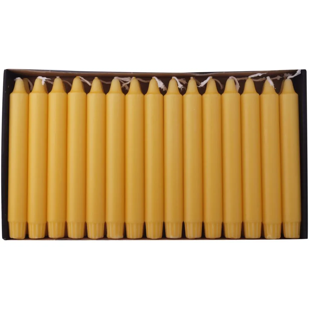 Kronelys, 20cm, Ø2,3cm, gul, 8 timer, stearin (150 stk/krt)