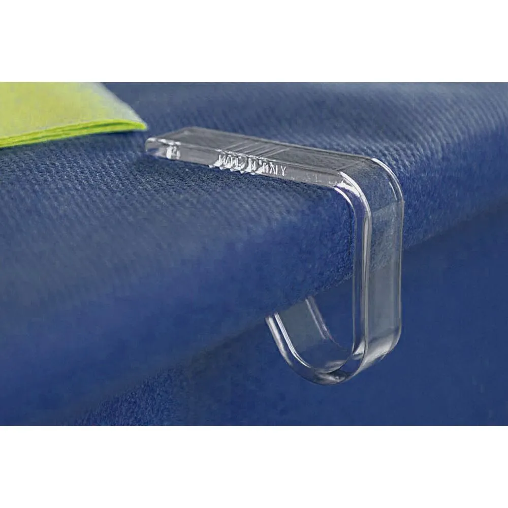 Borddug klemme, 1,9x4,1cm, klar, plast, til dug (4 stk/pk)